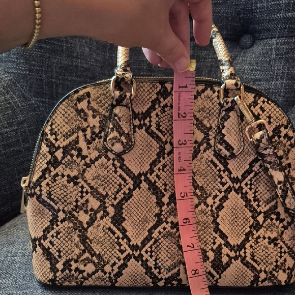 a new day Snake Print Satchel in Black and Brown - Picture 7 of 7